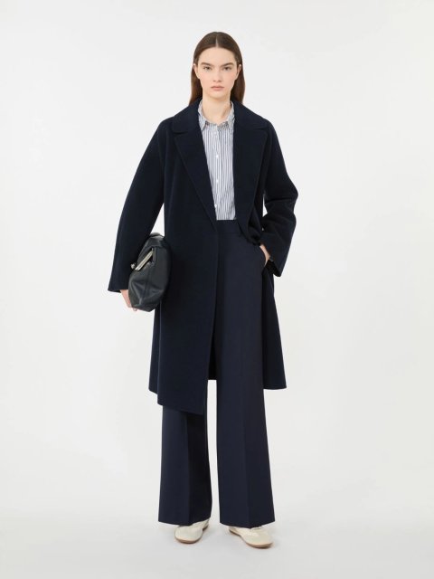 Темно-синє пальто WEEKEND MAX MARA з суміші вовни: фото 1 - Invogue