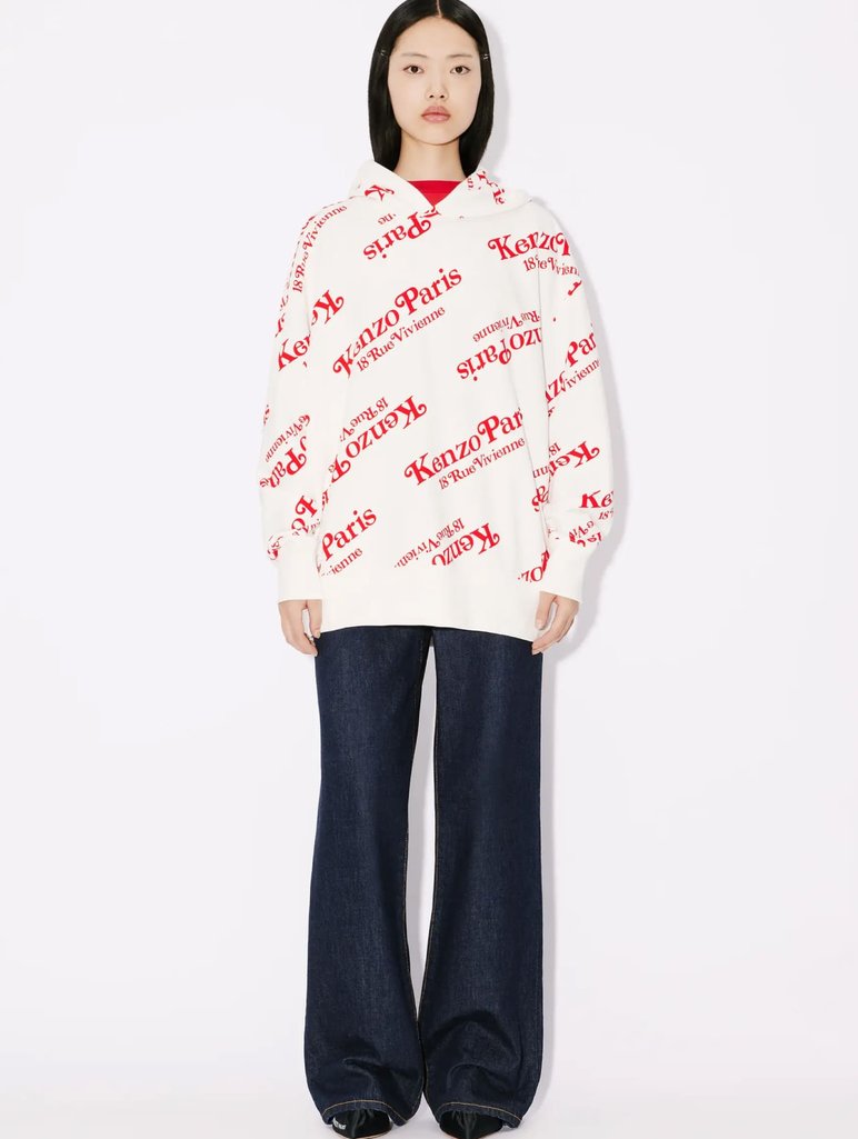 Белое худи KENZO с принтом: фото 6 - Invogue