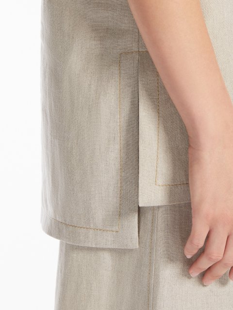 Бежева блуза Max Mara з льону: фото 4 - Invogue