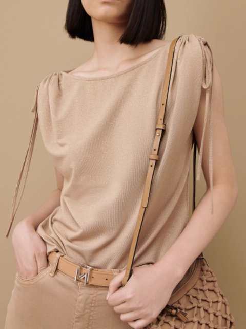 Бежевый топ MARELLA: фото 1 - Invogue