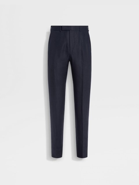Темно-синие брюки ZEGNA из льна: фото - Invogue