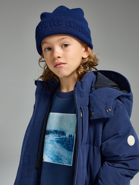 Синяя кофта EMPORIO ARMANI KIDS из хлопка: фото 1 - Invogue