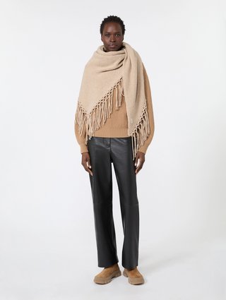 Карамельная шаль Weekend Max Mara из шерсти: фото - Invogue