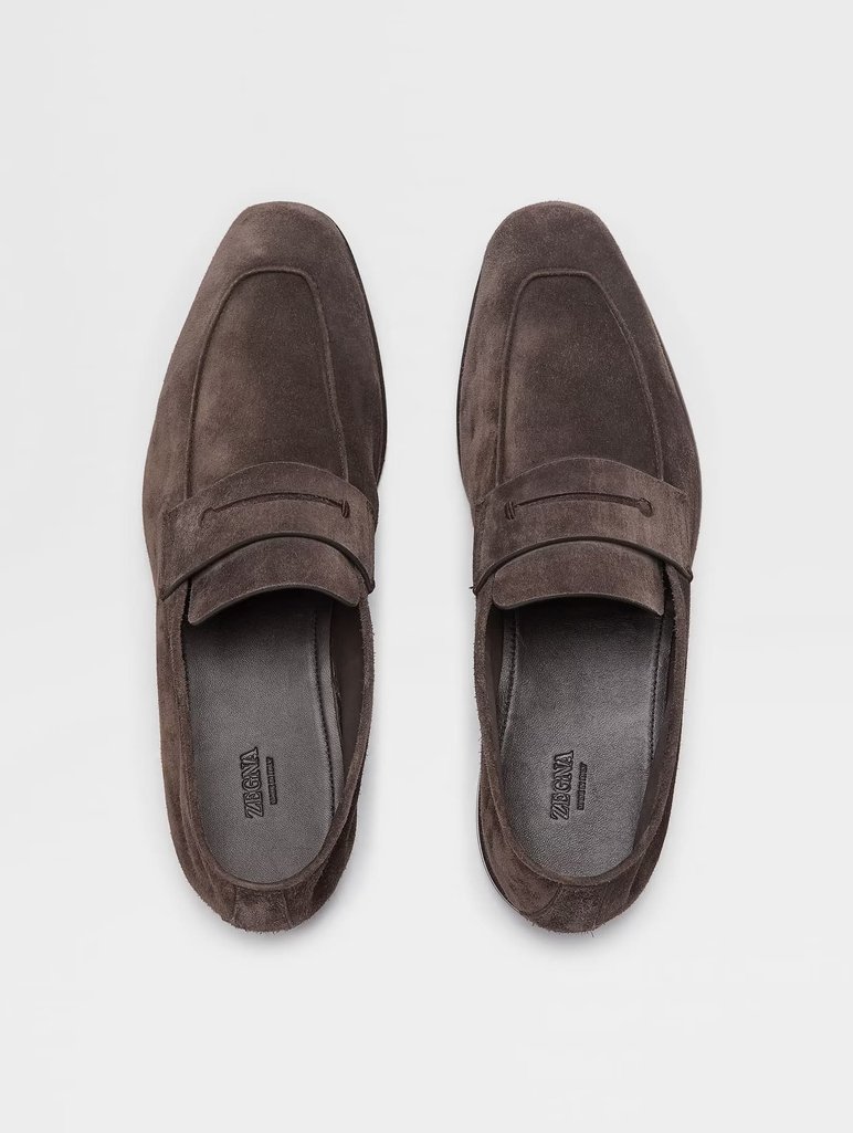Коричневі лофери ZEGNA зі шкіри: фото 3 - Invogue