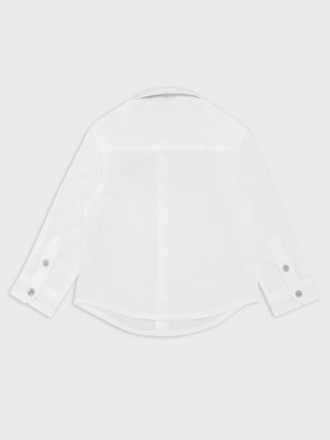 Белая рубашка EMPORIO ARMANI KIDS из хлопка: фото 1 - Invogue