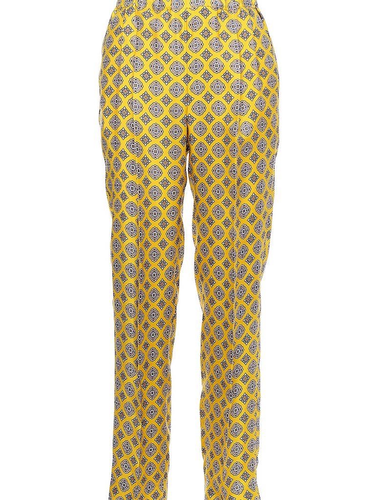 Жёлтые брюки MAX MARA: фото 2 - Invogue