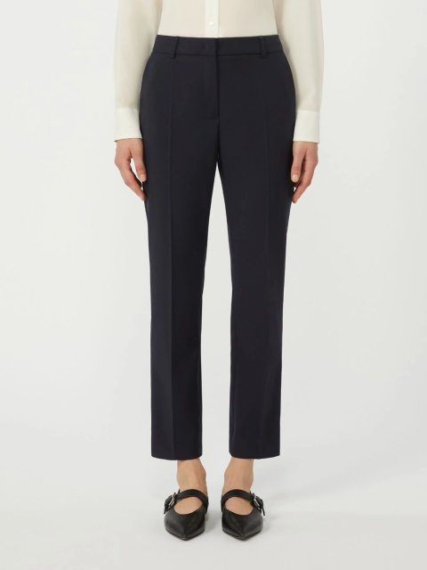 Темно-синие брюки WEEKEND MAX MARA из чистой эластичной шерсти: фото 2 - Invogue