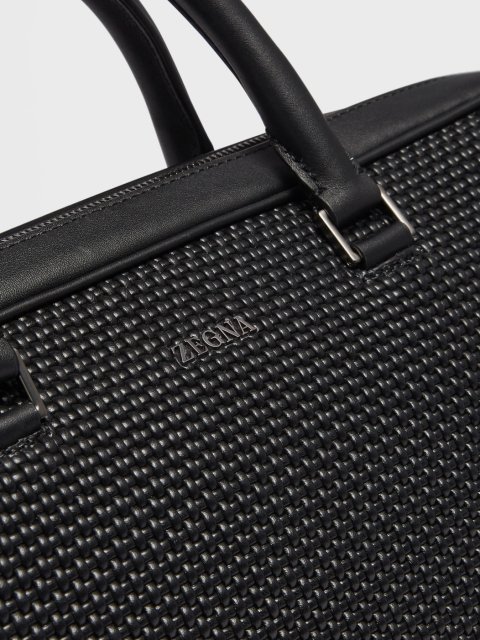Чорна ділова сумка Zegna Edgy зі  шкіри наппа: фото 3 - Invogue