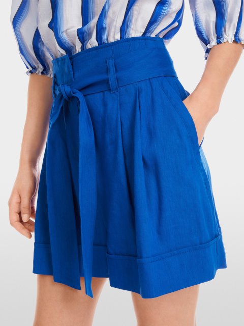 Синие шорты Marc Cain из смеси льна и вискозы: фото 4 - Invogue