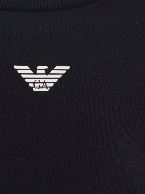 Темно-синя кофта EMPORIO ARMANI KIDS з модалу та бавовни: фото 1 - Invogue