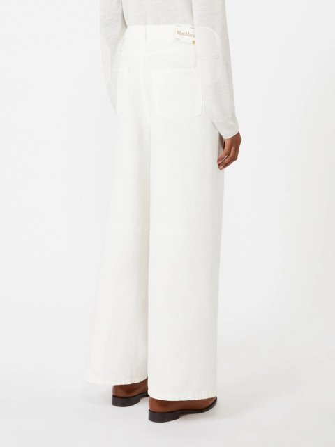 Білі брюки Max Mara з суміші бавовни та льону: фото 3 - Invogue