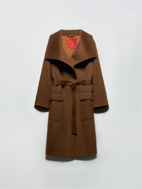 Коричневе пальто MAX&CO з вовни та кашеміру: фото - Invogue