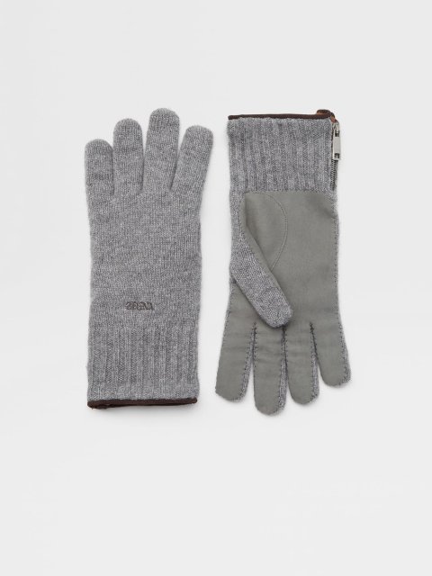 Серые перчатки ZEGNA из кашемира Oasi: фото - Invogue