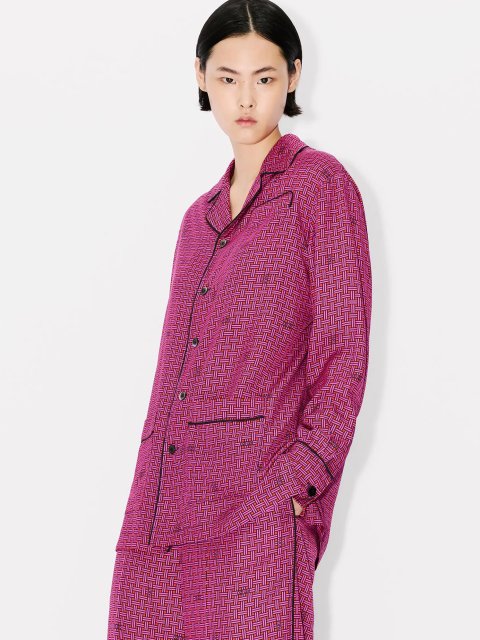 Сорочка кольору фуксії Kenzo з графічним принтом: фото 1 - Invogue