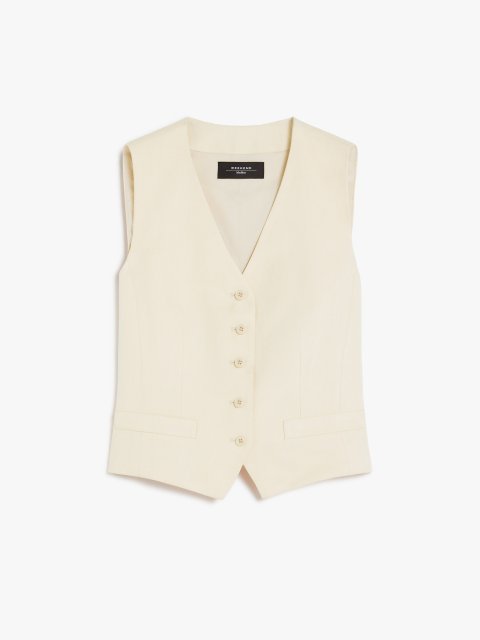 Молочний жилет Weekend Max Mara з віскози та льону: фото - Invogue
