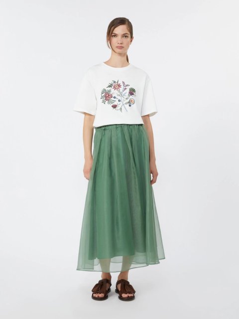 Белая футболка Weekend Max Mara из хлопкового трикотажа: фото 1 - Invogue