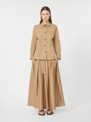 Карамельная рубашка Max Mara из хлопка: фото 1 - Invogue