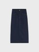 Темно-синяя юбка BOSS из смеси хлопка: фото - Invogue