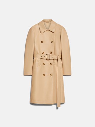 Кремовый тренч Sportmax кожаный: фото - Invogue