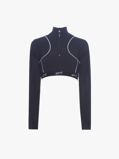 Черный топ Push Button из джерси: фото - Invogue