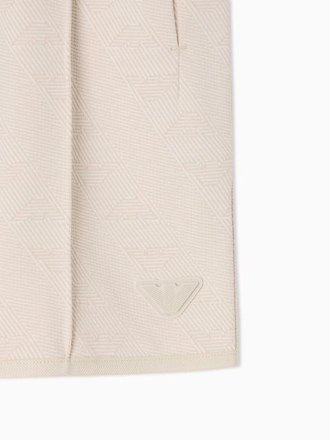 Кремовий комплект Emporio Armani з футболки та шортів: фото 3 - Invogue