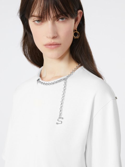 Білий топ SPORTMAX з коротким рукавом: фото 4 - Invogue