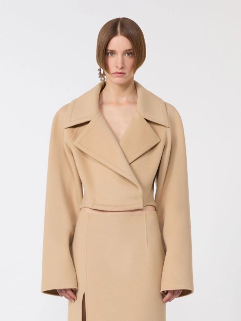 Карамельне пальто SPORTMAX з чистої вовни: фото 2 - Invogue