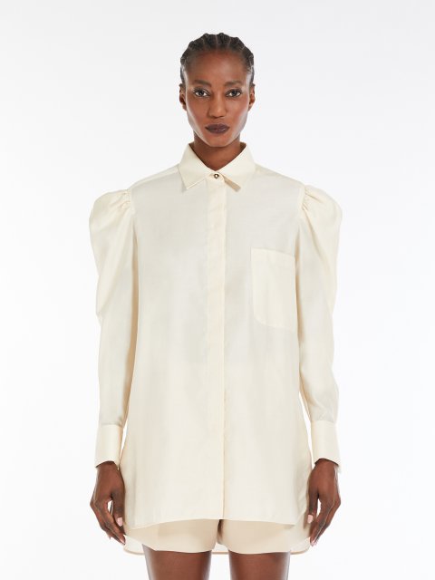 Молочна блуза Max Mara з пишними плечима: фото 2 - Invogue