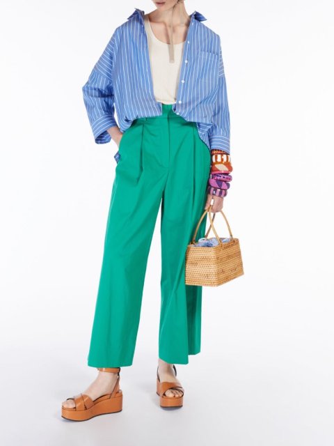 Зелёные брюки WEEKEND MAX MARA: фото 3 - Invogue