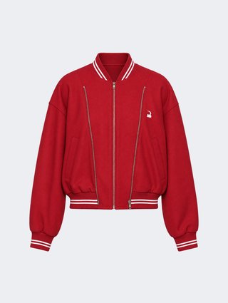 Красная куртка Pushbutton из шерсти и полиэстера: фото - Invogue