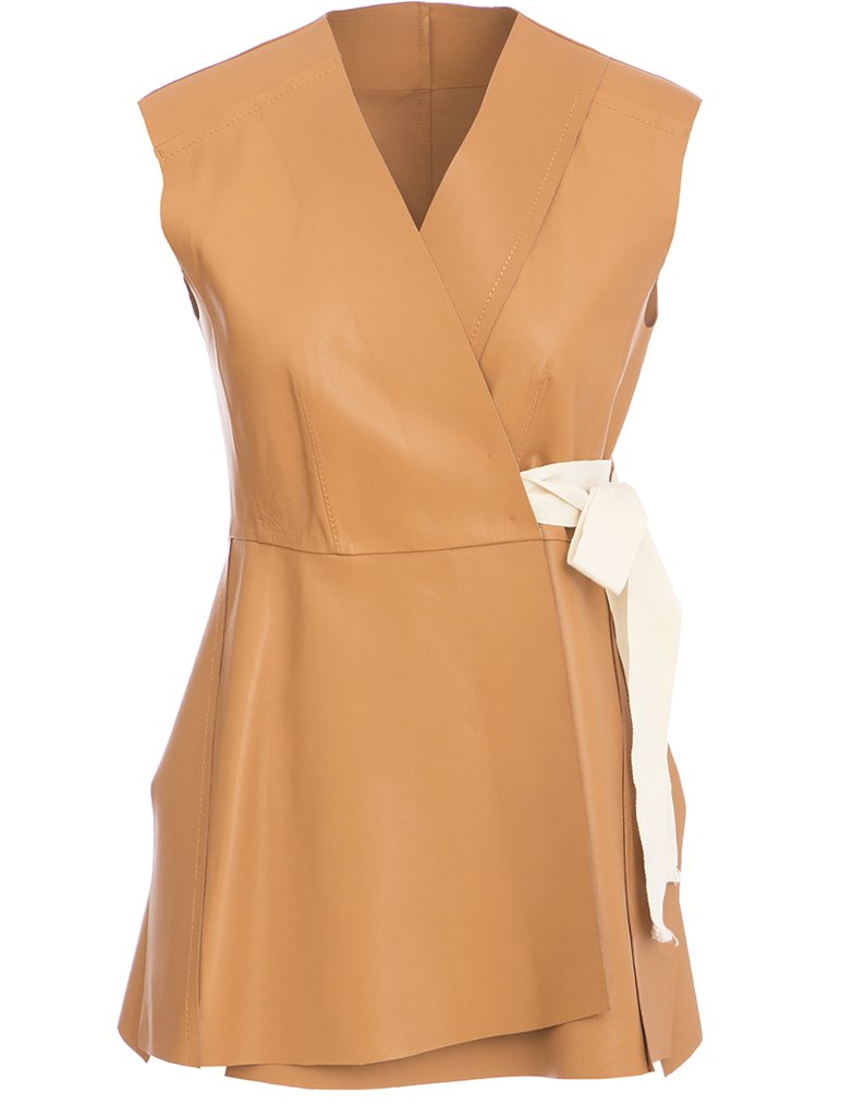 жилет кожаный SPORTMAX: фото 2 - Invogue