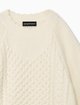 Кремовый свитер Emporio Armani из хлопка и шерсти: фото 2 - Invogue