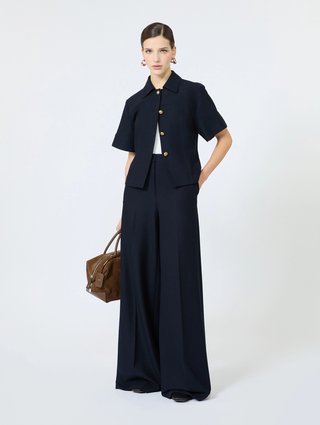 Темно-сині брюки Max Mara з бавовни: фото 1 - Invogue