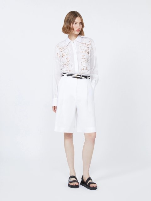 Біла сорочка з вишивкою Max Mara з рамії: фото 1 - Invogue