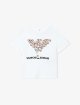 Футболка з бавовняного джерсі з принтом бейсболу Emporio Armani Kids: фото - Invogue