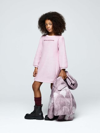 Лиловое платье Emporio Armani из хлопка: фото 1 - Invogue