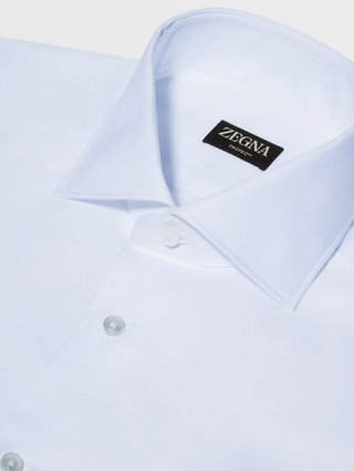 Біла сорочка ZEGNA бавовняна: фото 3 - Invogue