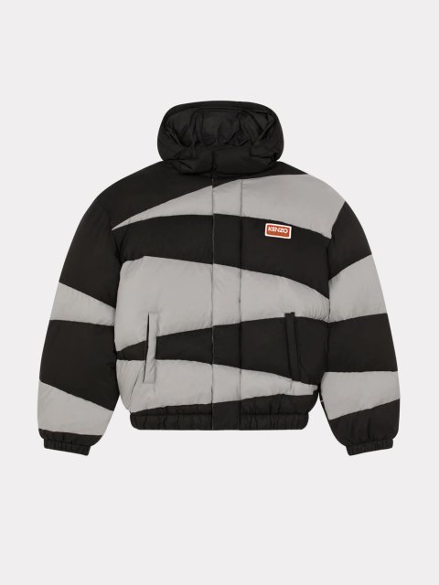 Парка KENZO с капюшоном с двухцветным узором: фото - Invogue