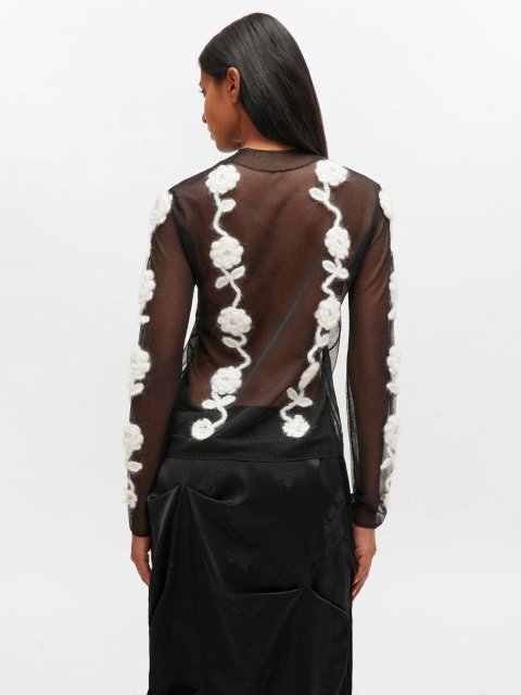 Чёрный топ GANNI из мохера: фото 3 - Invogue