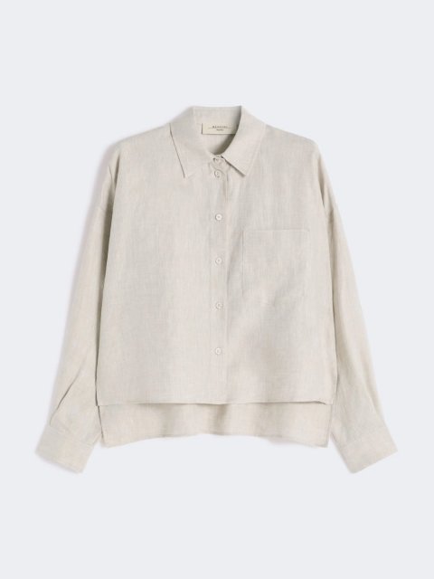 Кремова сорочка Weekend Max Mara з льону: фото - Invogue