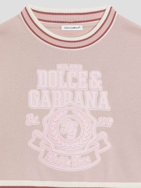 Рожева кофта DOLCE&GABBANA KIDS з бавовни: фото 4 - Invogue