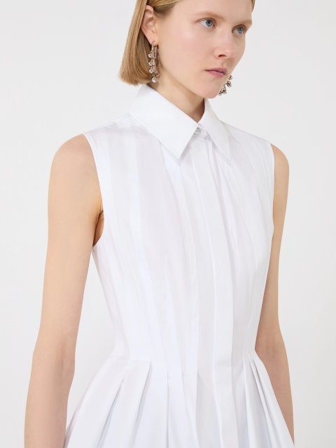 Біла сорочка без рукавів Sportmax з бавовни: фото 4 - Invogue
