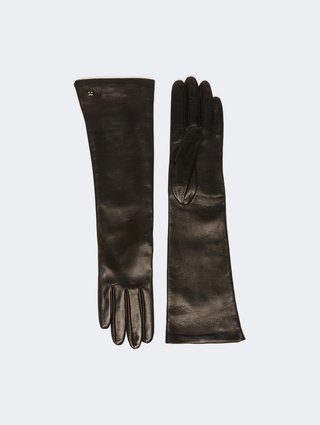 Черные перчатки Max Mara из кожи наппа: фото - Invogue