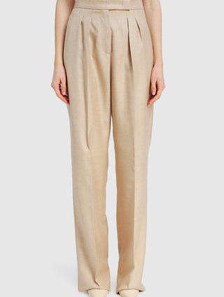 Молочные брюки MAX MARA: фото 3 - Invogue