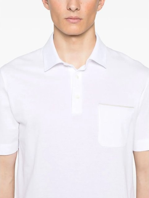 Біле поло ZEGNA з коротким рукавом: фото 3 - Invogue