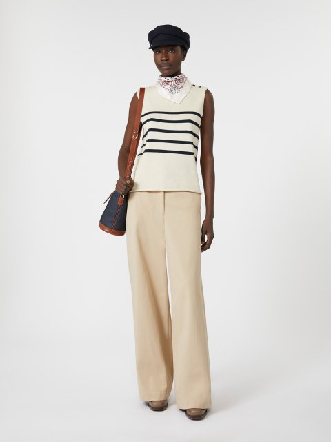 Молочний жилет WEEKEND MAX MARA з бавовняної пряжі: фото 1 - Invogue