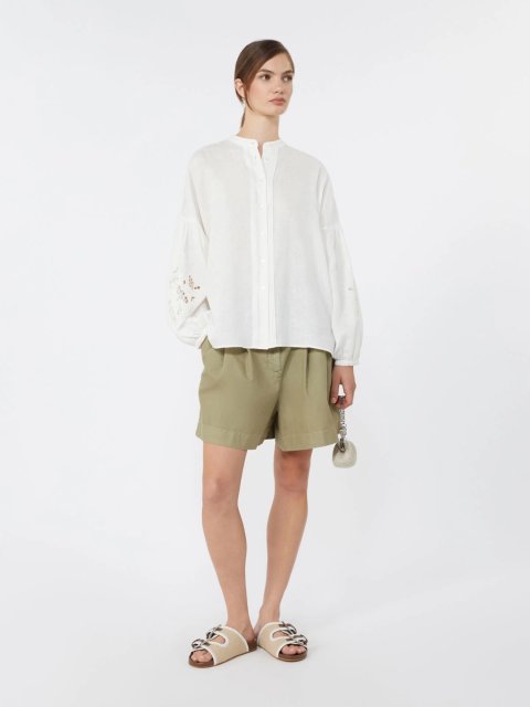 Біла сорочка Weekend Max Mara з чистого льону: фото 1 - Invogue