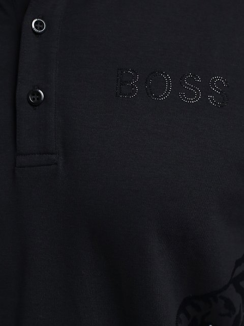 Черное поло BOSS: фото 4 - Invogue