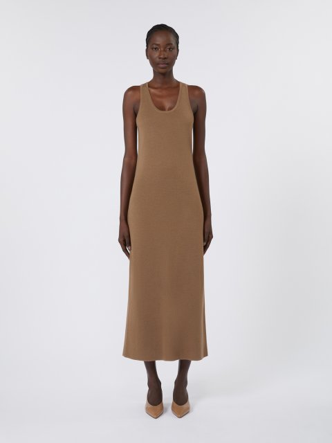 Світло-коричнева сукня MAX MARA з вовняної пряжі: фото 2 - Invogue