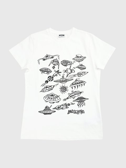 Белая футболка MOSCHINO KIDS: фото - Invogue